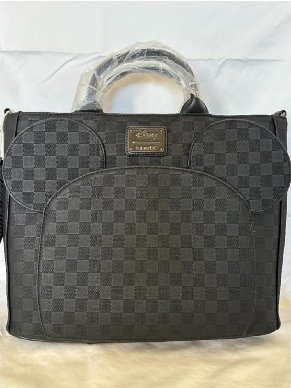 Checkered Texture Mickey Mouse Convertible Backpack & Tote Bag - Stylish - Picture 2 of 6